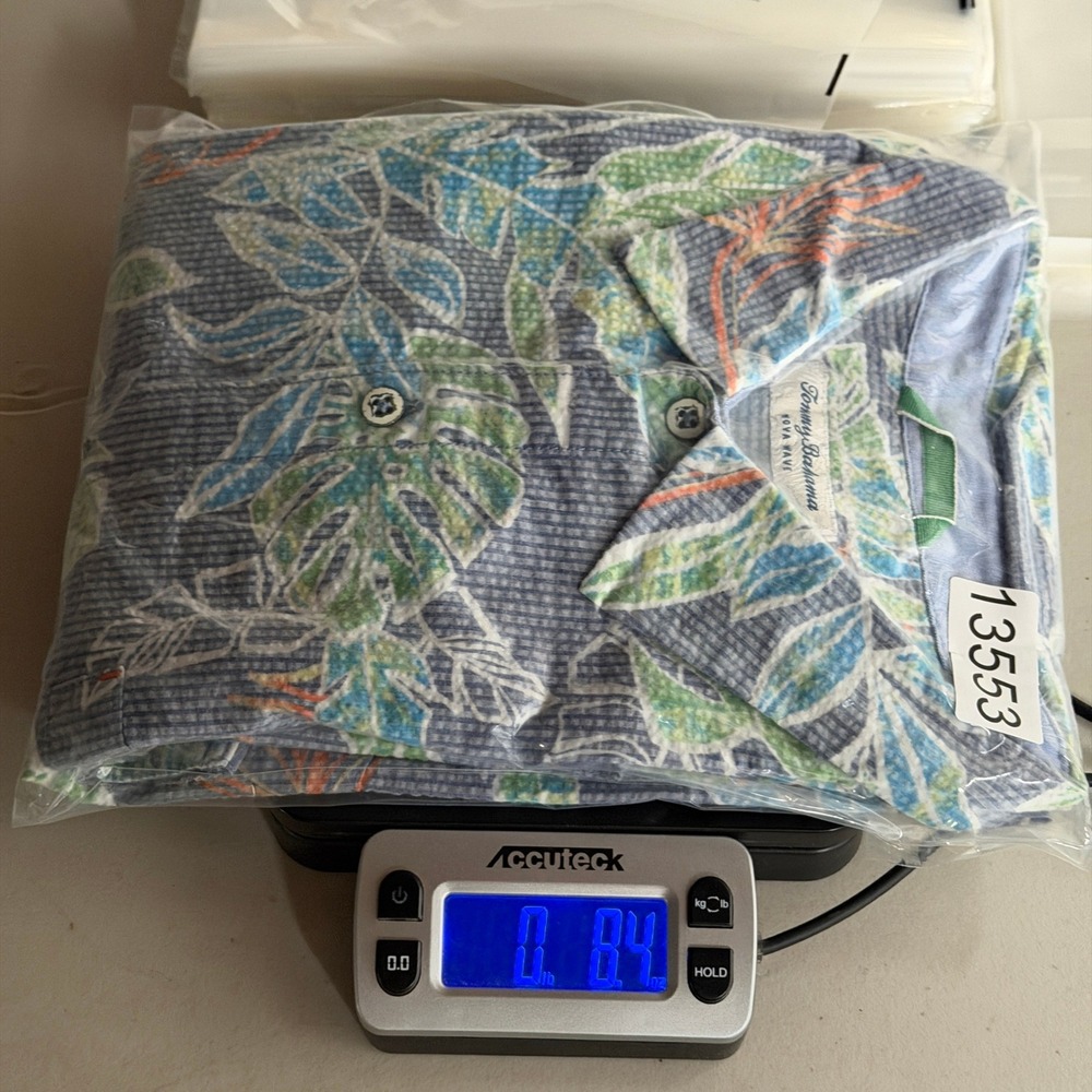 Tommy Bahama Nova Wave Mens XXL Blue Tropical Floral Seersucker Button Up Shirt - Picture 12 of 12